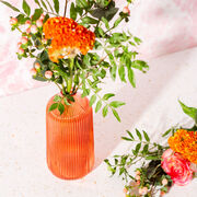 Amber glass tall vase